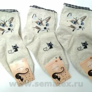 Носки женские Дружба лён-кошка